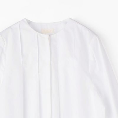 ハイカウントコットン　フロントタックブラウス