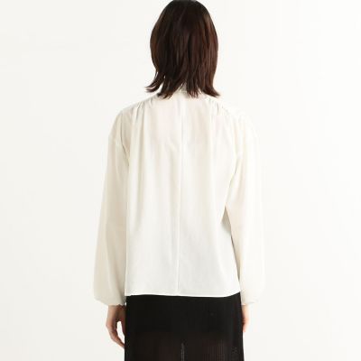 シルキークロス　ボウタイブラウス