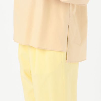 クリスタルコットン　ビルドネックブラウス