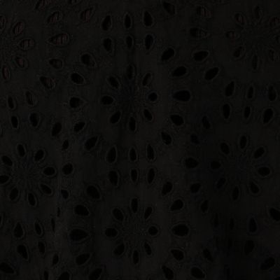 コットンカットワークレース　パフスリーブブラウス