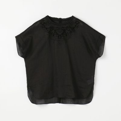 ラミーエンブロイダリーレース　フレンチスリーブブラウス