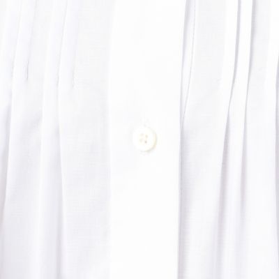 コットンレースコンビ　ピンタックブラウス