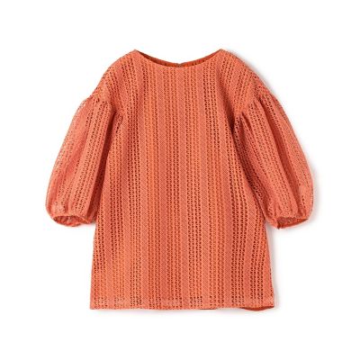 スライトリーレース　パフスリーブブラウス