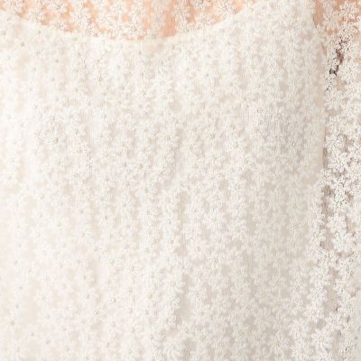 チュールエンブロイダリー　フレンチスリーブブラウス