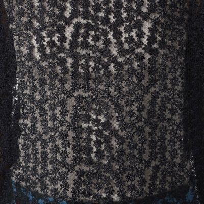 チュールエンブロイダリー　フレンチスリーブブラウス