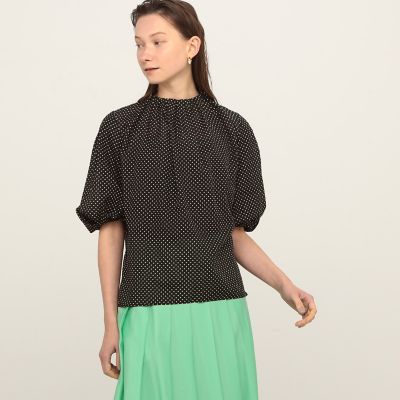 クーポン】【セール 40%OFF】シルクコットン ネックギャザー
