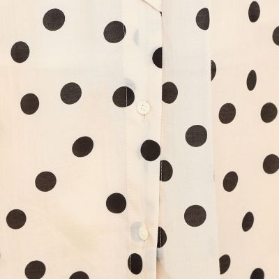 コットンシルクドットプリント　レギャラーカラーシャツ