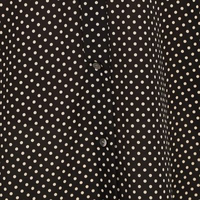 コットンシルクドットプリント　レギャラーカラーシャツ
