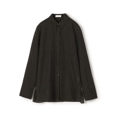コットンシルクドットプリント　レギャラーカラーシャツ