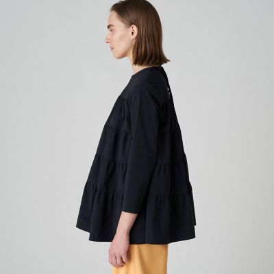 Ballsey｜ストレッチタフタティアードブラウス