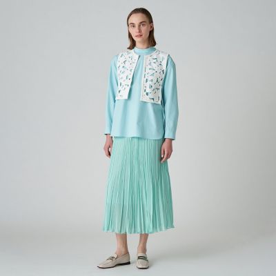 モザイクモチーフエンブロイダリー　ショートジレ