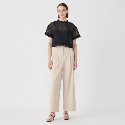 ダイヤモチーフエンブロイダリー ショートレングスブラウス | maison 