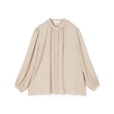 Ballsey モノグラムプリント　ブラウス モノグラムプリント フリルネックブラウス | maison