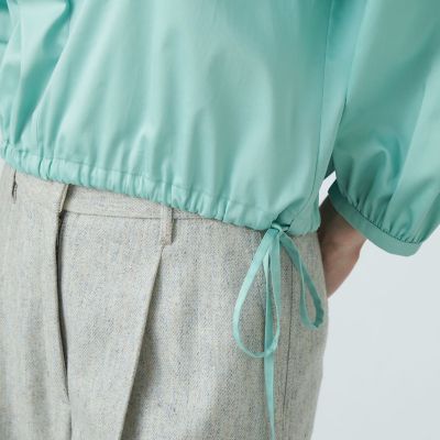ハイカウントサテン　ショートブラウス