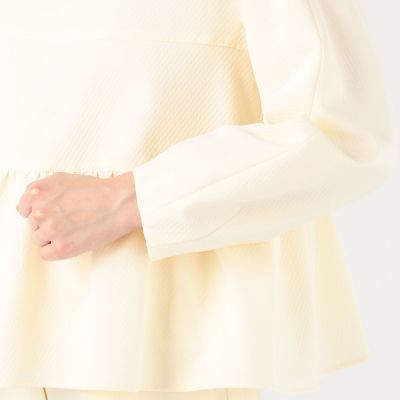 キルトラインジャカード ペプラムブラウス | maison