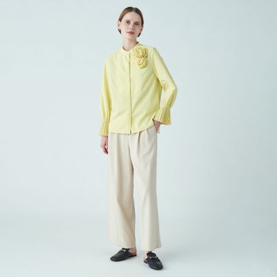 ポリエステルタイプライター プリーツカフスブラウス | maison 