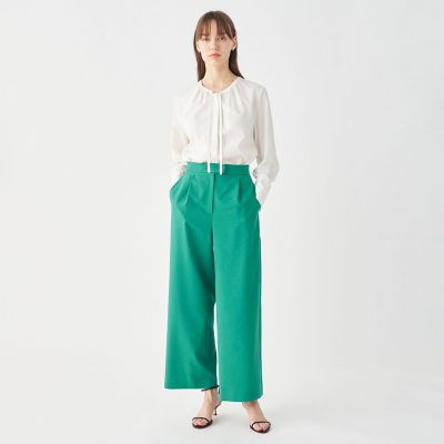 ブラウス シャツ クリスタルコットン ギャザーVネックブラウス レディース クリスタルコットン ギャザーVネックブラウス | maison
