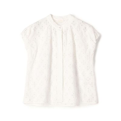 TOMORROWLANDロロンフラワーエンブロイダリー フレンチスリーブブラウス ロロンフラワーエンブロイダリー フレンチスリーブブラウス