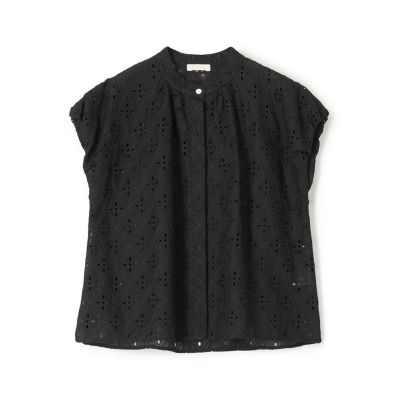 ロロンフラワーエンブロイダリー フレンチスリーブブラウス