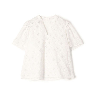 【美品】TOMORROWLANDフラワーエンブロイダリースリーブブラウス セール 30%OFF】ロロンフラワーエンブロイダリー フレンチ