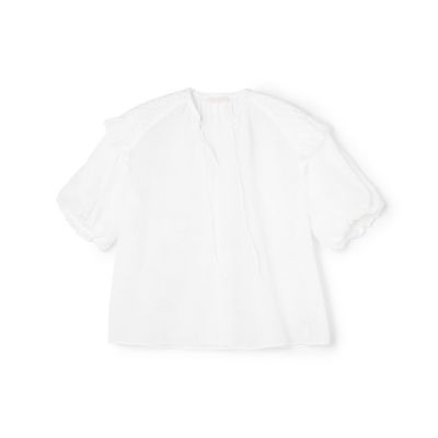 コットンクレープ　パフスリーブブラウス