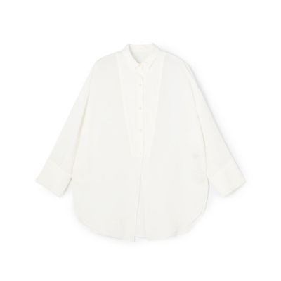 シアーリネン混　Ｖテールシャツ