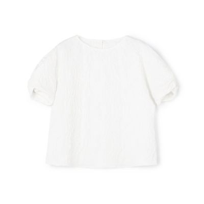 フラワージャカード　ツイストスリーブブラウス