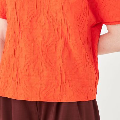 フラワージャカード　ツイストスリーブブラウス
