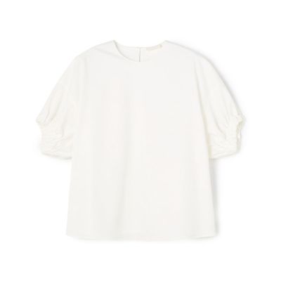 ラッシュストレッチ　ギャザースリーブブラウス