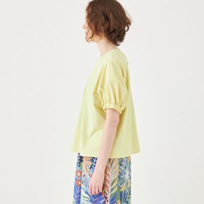 ラッシュストレッチ　ギャザースリーブブラウス