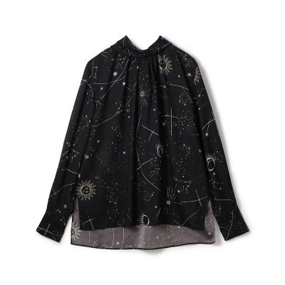 ＜maison TOMORROWLAND＞ホロスコーププリント　バックボウタイブラウス