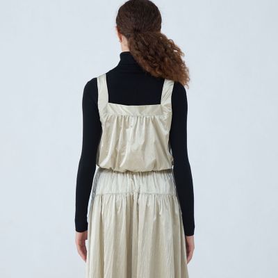 シャイニーコーティング ギャザータンクトップブラウス | maison