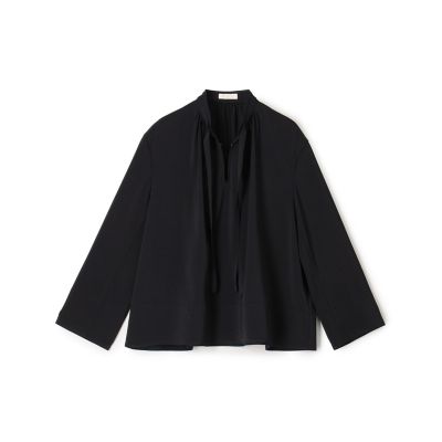 2－wayストレッチ タイ付きスタンドカラーブラウス | maison