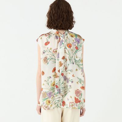 【別注】ｍａｎｉｐｕｒｉ　ｆｏｒ　Ｂａｌｌｓｅｙ　Ｃｏｌｌａｇｅ　Ｂｌｏｏｍ　バックボウタイブラウス