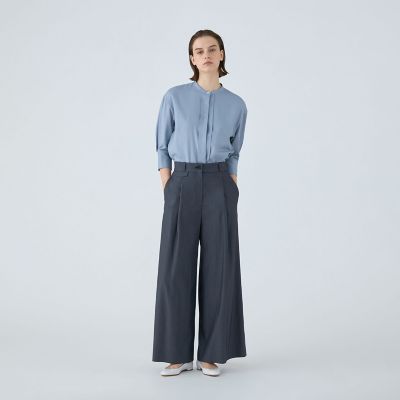 クリスタルコットン　ハーフスリーブブラウス