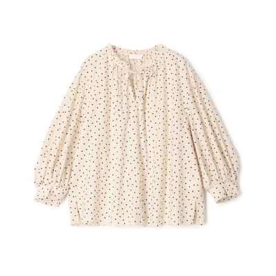 maison TOMORROWLAND/メゾン トゥモローランド ドットプリント フリルネックブラウス