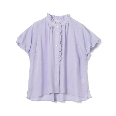 maison TOMORROWLAND/メゾン トゥモローランド スムースラミー　フリルカラーブラウス
