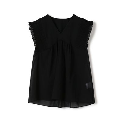 maison TOMORROWLAND/メゾン トゥモローランド コットンクレープ Vネックブラウス