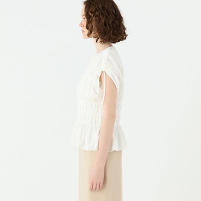 【予約商品７月中旬以降順次お届け】プレーティングジャージー　シャーリングプルオーバー