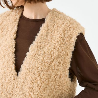 ミックスファー Vネックベスト | maison TOMORROWLAND/メゾン