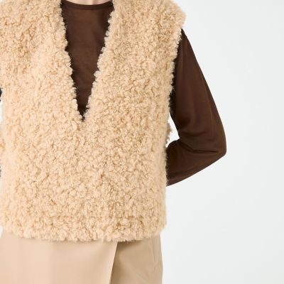 ミックスファー Vネックベスト | maison TOMORROWLAND/メゾン