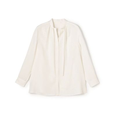 【送料無料】maison TOMORROWLAND/メゾン トゥモローランド スムースサテン ストリングネックブラウス 11ホワイト トップス【三越伊勢丹/公式】