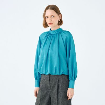 コットンシルクサテン 2－wayボウタイブラウス | maison