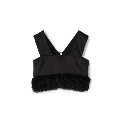 ＜maison TOMORROWLAND＞フェザーコンビ　ショートビスチェ