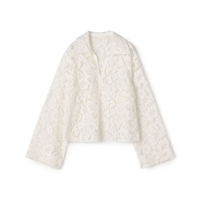 ＜maison TOMORROWLAND＞フラワーコードレース　スキッパーブラウス