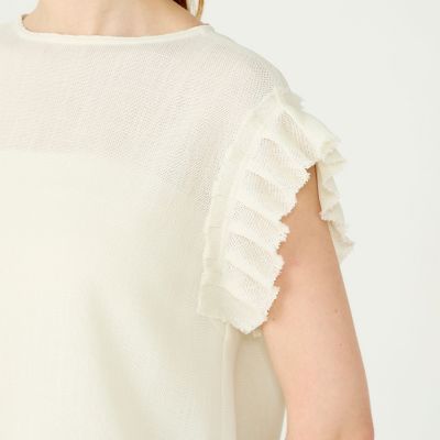 WEB・一部店舗限定】カラミ フリルスリーブブラウス | maison