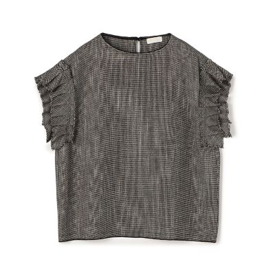 予約商品6月上旬以降順次お届け】カラミ フリルスリーブブラウス