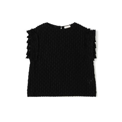 ＜maison TOMORROWLAND＞グリッドカットジャカード　フリルフレンチブラウス