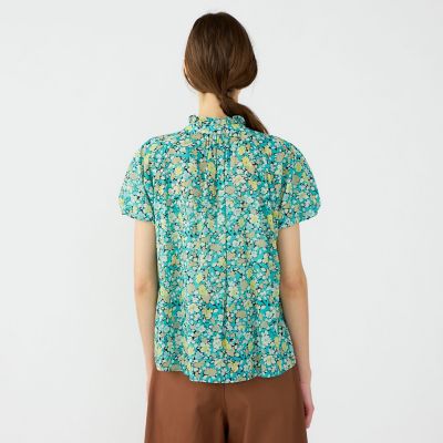 45R★ライトモールフラワープリントBLOUSE リルフラワープリント フリルカラーブラウス | maison TOMORROWLAND