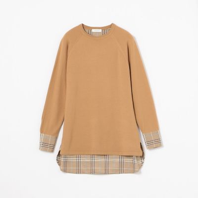 レーヨンウールコンビ　ロングプルオーバー